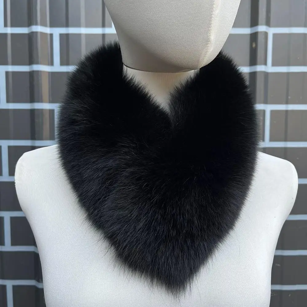 الفاخرة رقيق الثعلب الفراء وشاح للنساء الشتاء أنيقة سميكة لينة الرقبة أدفأ بلون في الهواء الطلق مقاومة البرد الحرارية منديل #5