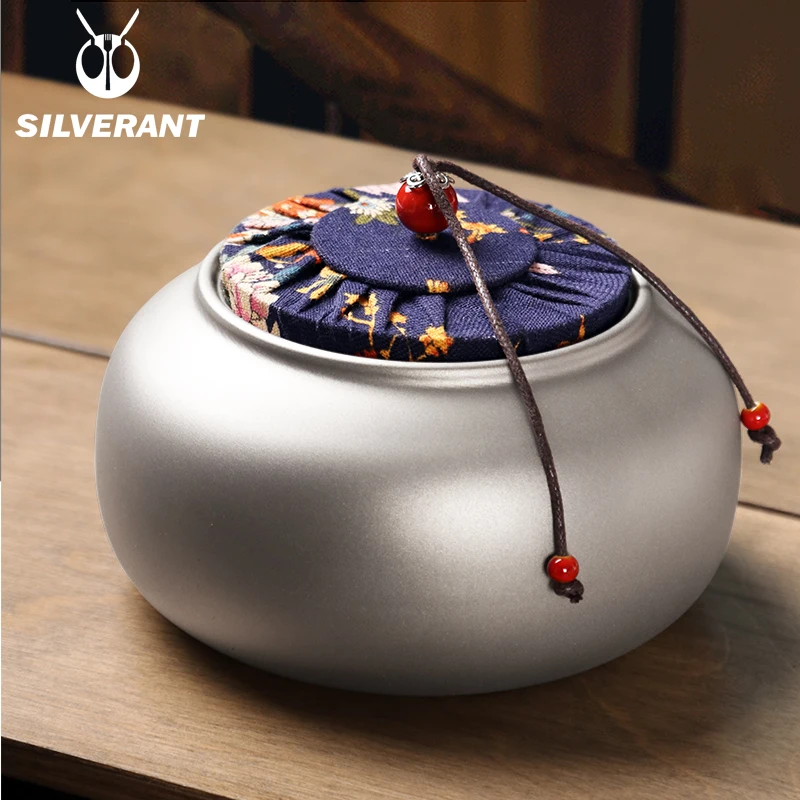 Caja de almacenamiento de latas de té y café con cilindro de titanio puro, contenedor portátil ultraligero