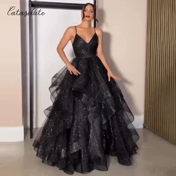 Catasdate Shiny Evening Dress Elegant Party Dresses for Women Glitter Ball Party Gowns robes de soirée Customized
