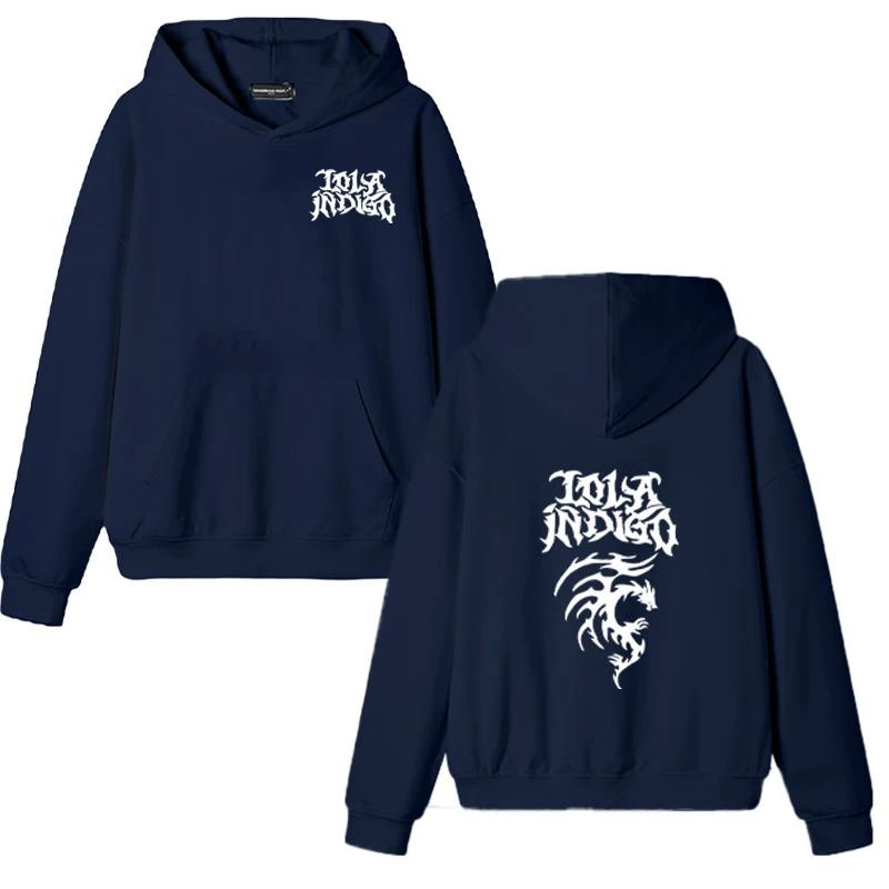 Singer LoIa Indigo Logo Graphic printed Hoodies Men Women High Quality Fashion Pullovers Casual Long Sleeve Sweatshirts Unisex
