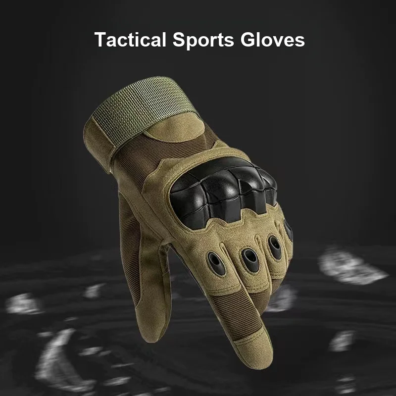 Outdoor Tactical Full Finger Gloves for Men Wear-resistant for Cycling Mountaineering Motorcycle and CS Sports