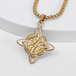 Viking Rune Irish Heart Knot Pendant Charm Men's Necklace Fashion Christmas Valentine's Day Gift Protector Jewelry Accessories