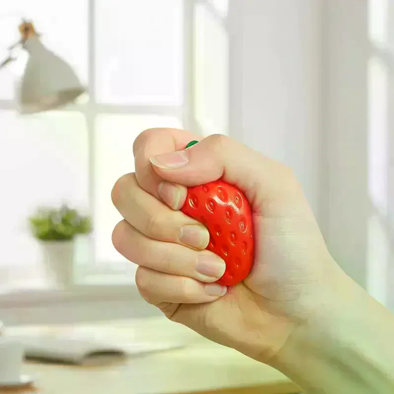 Soft Strawberry Tangerine Color Changing Squeeze Ball Stress Reliever Toy Fun Gift for Friends Birthday Party Favors