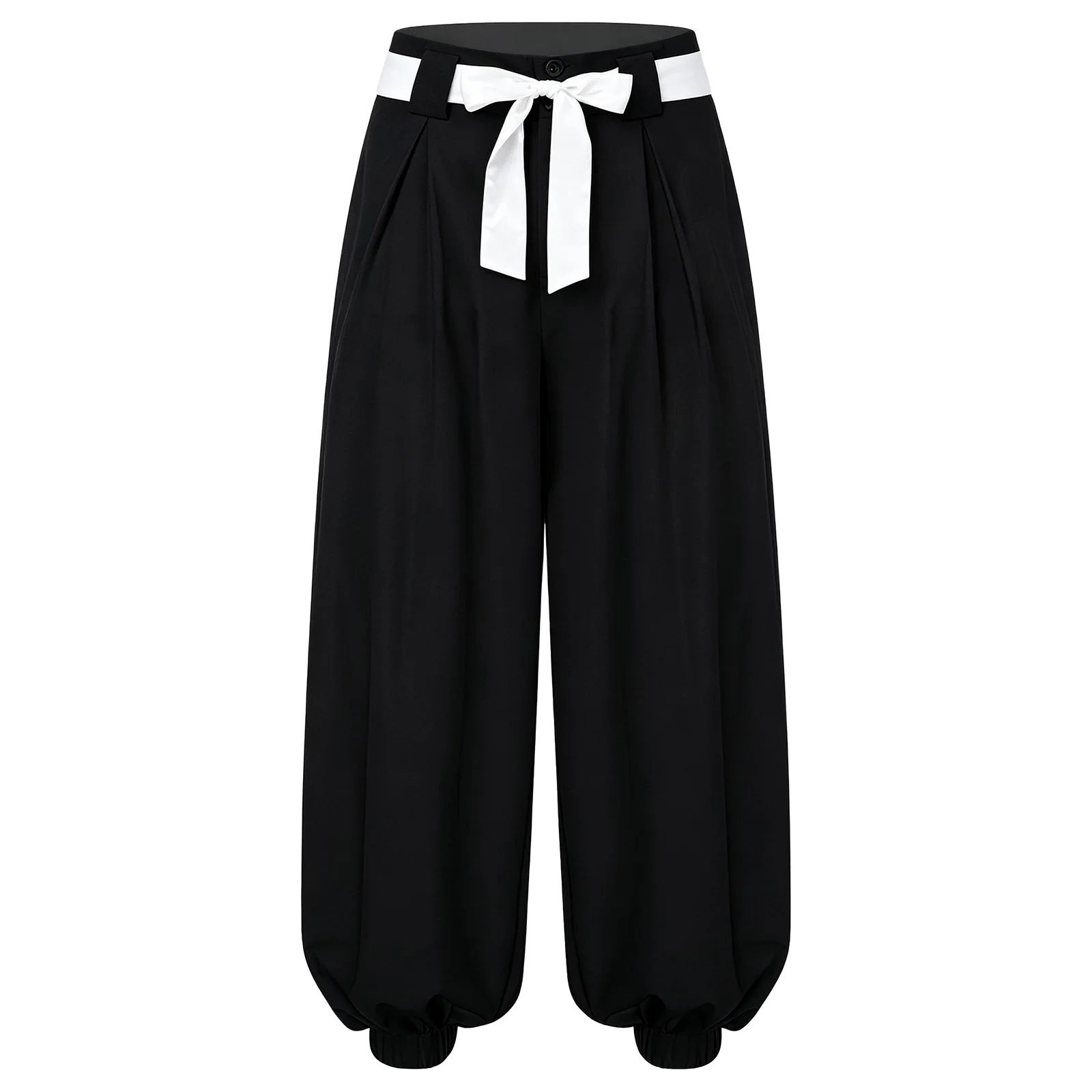 Men Harem Pants Arab Prince Costume Buttons Belt Bloomers for Halloween Theme Party Cosplay Fancy Dress Up