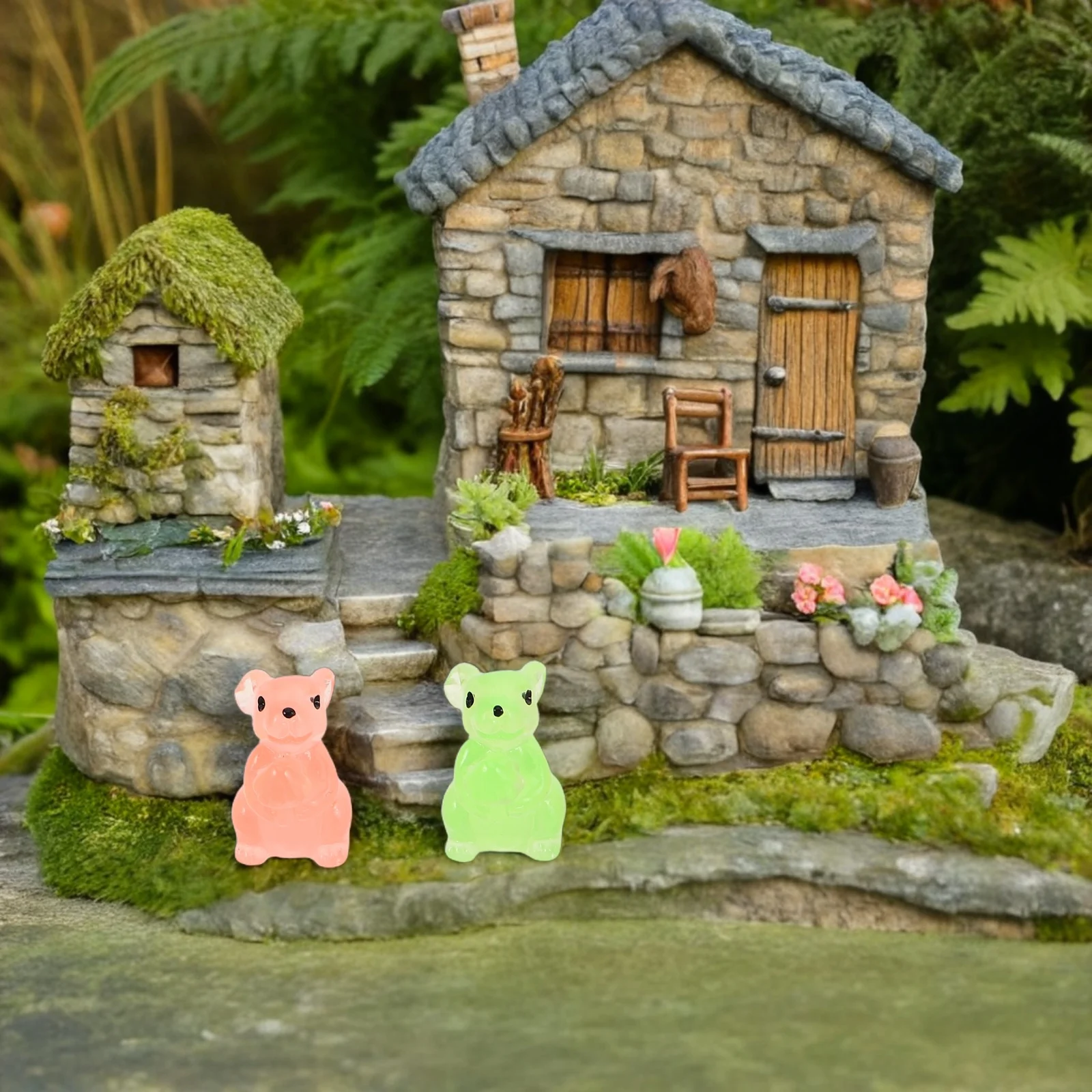 

28Pcs Glow in The Dark Bunny Decor Resin Mini Rabbits Lifelike Table Centerpieces Home Garden Craft Landscape Ornaments