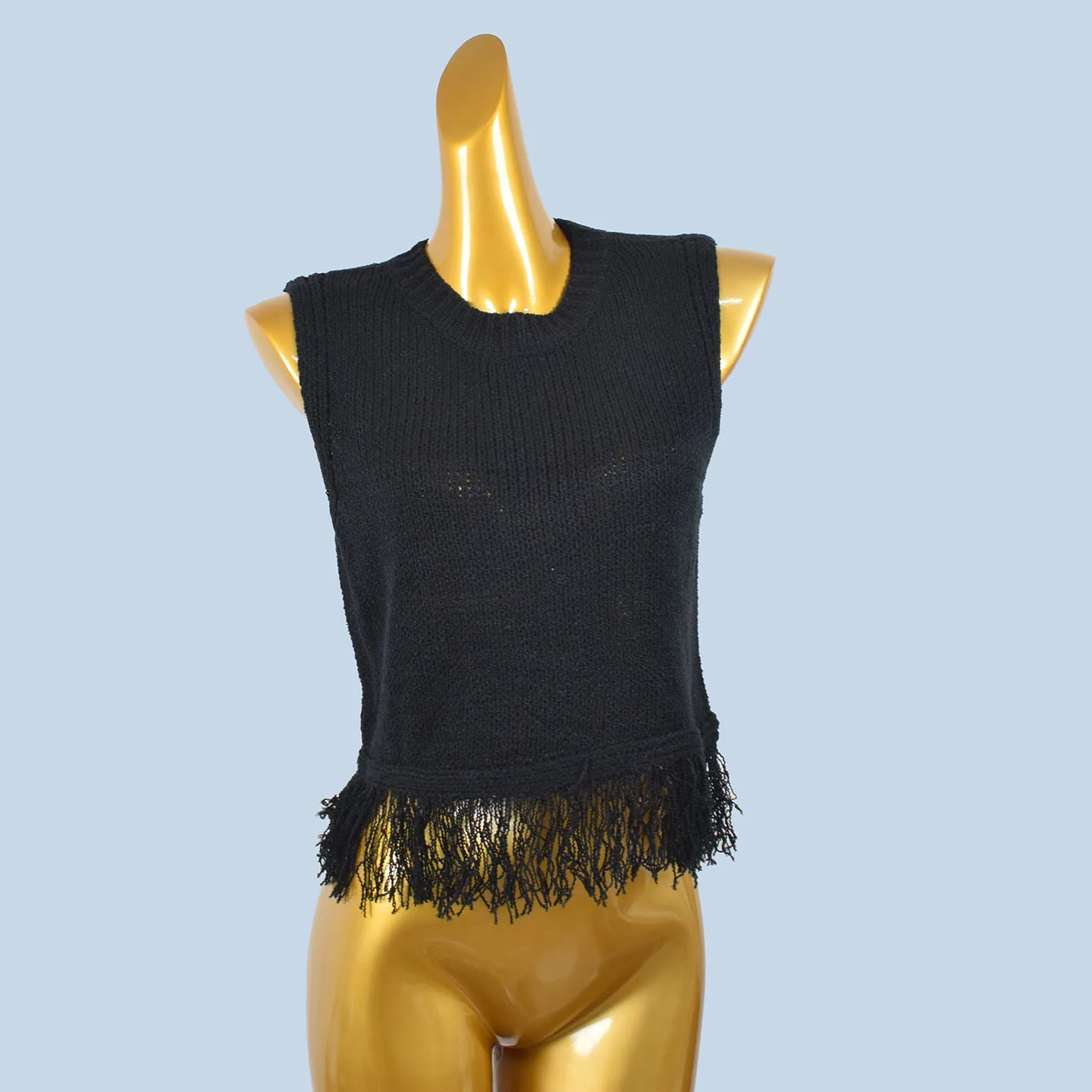 

Korean Style round Neck Knitted Vest 2025 Spring Summer New Loose Fit Sleeveless Faux Fur Trim Outerwear Slimming Versatile Top