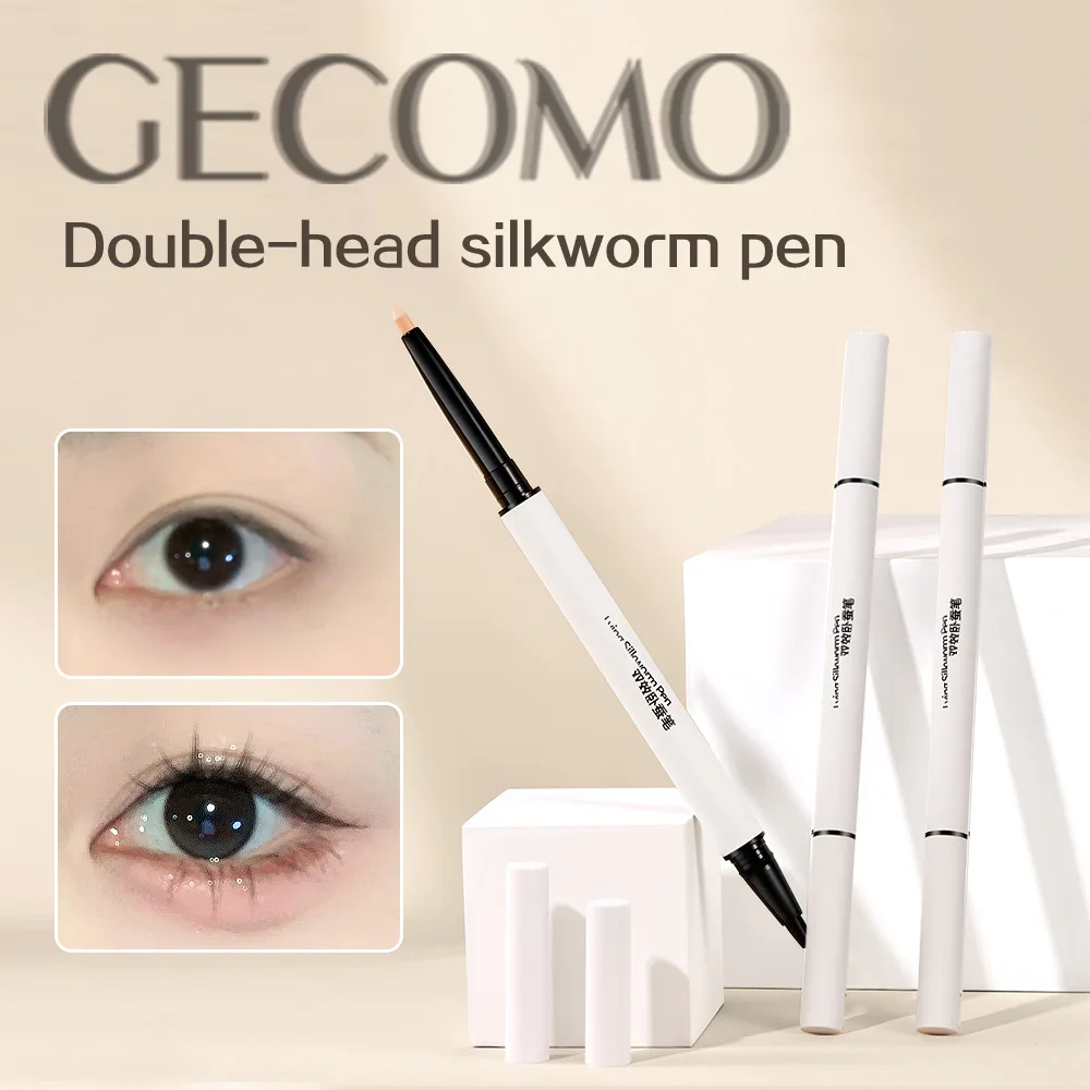 GECOMO natural silkworm pen pearlescent matte brightens the eye bag and outlines the shadow from the eyelid to the bottom