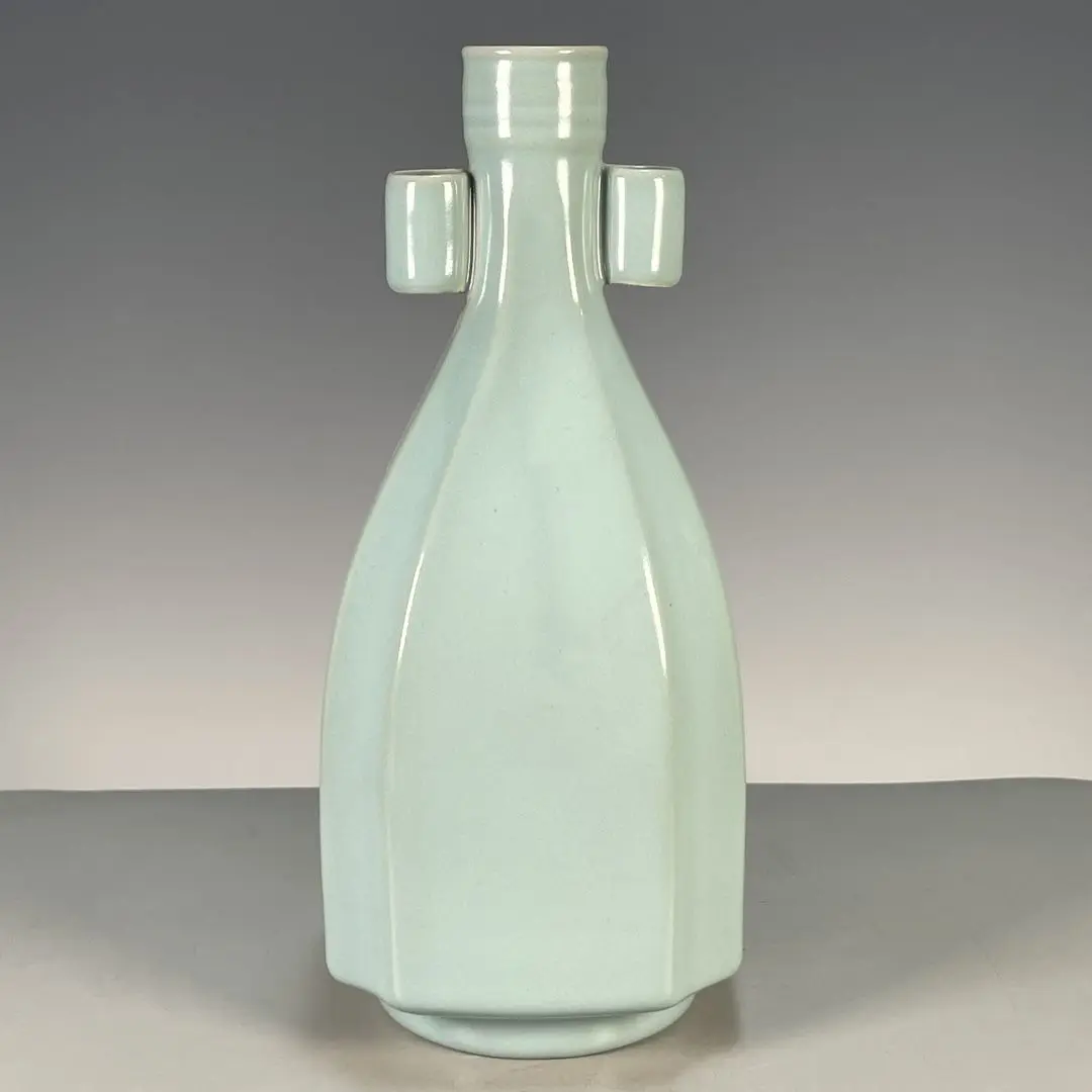 Ru Ware Crackle Glaze Double Handles Appreciation Vase, Porcelain & Ceramic Collectible Ornament