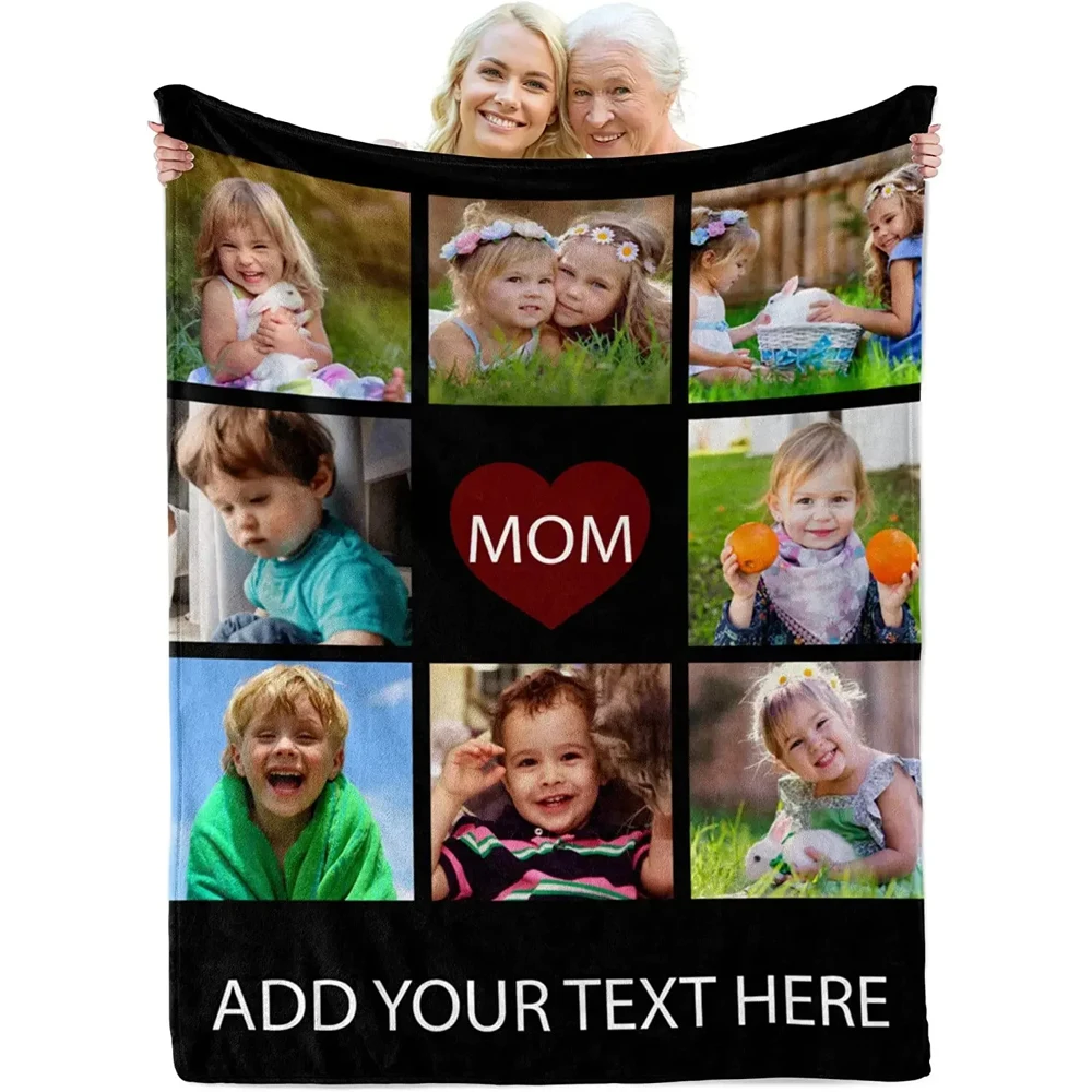 Personalized best friend Photo Blanket Collage, Picture Blanket With Text, Memorial Blanket, Best Friend Gift warm blanket