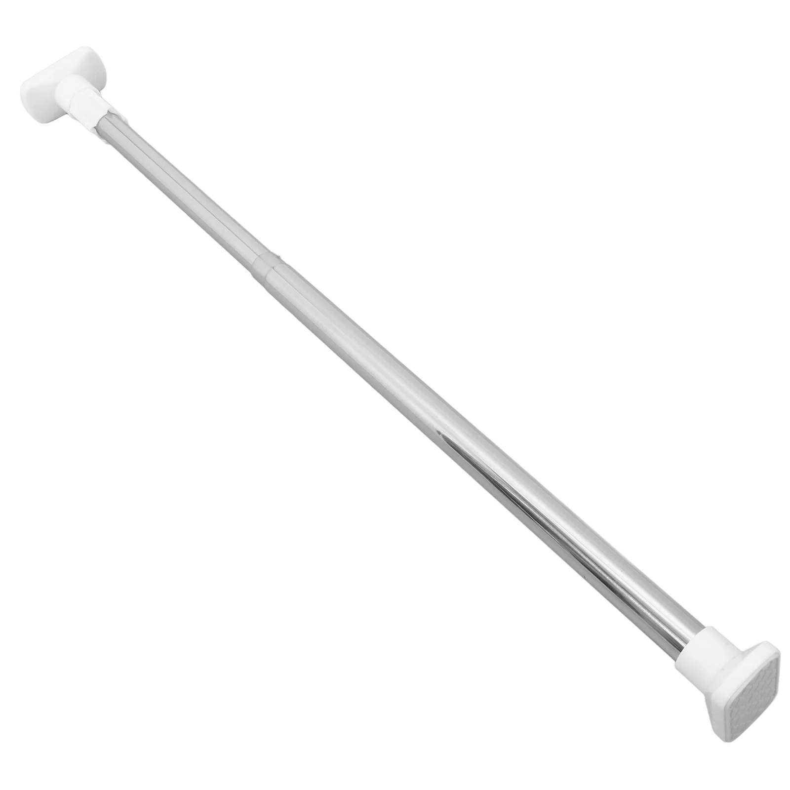 Bathroom Curtain Pole Rod Shower Extendable Clothes Rail Tension Spring White Stainless Steel