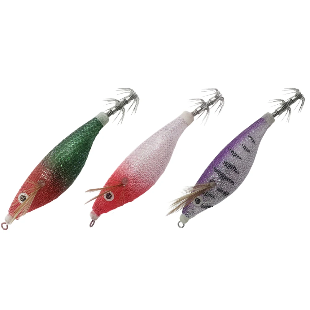 طُعم صيد السمك المضيء طُعم القفز الأفقي الخشب الروبيان الحبار الطعم الثابت لصيد الأسماك البحرية