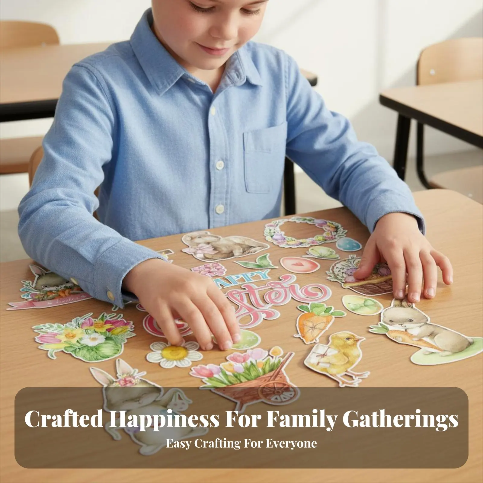 

Assorted Easter Designs Double-Sided Easter Paper Cutouts Pre-Cut Paper Designs No Cutting Required Hare Shaped Cardstock