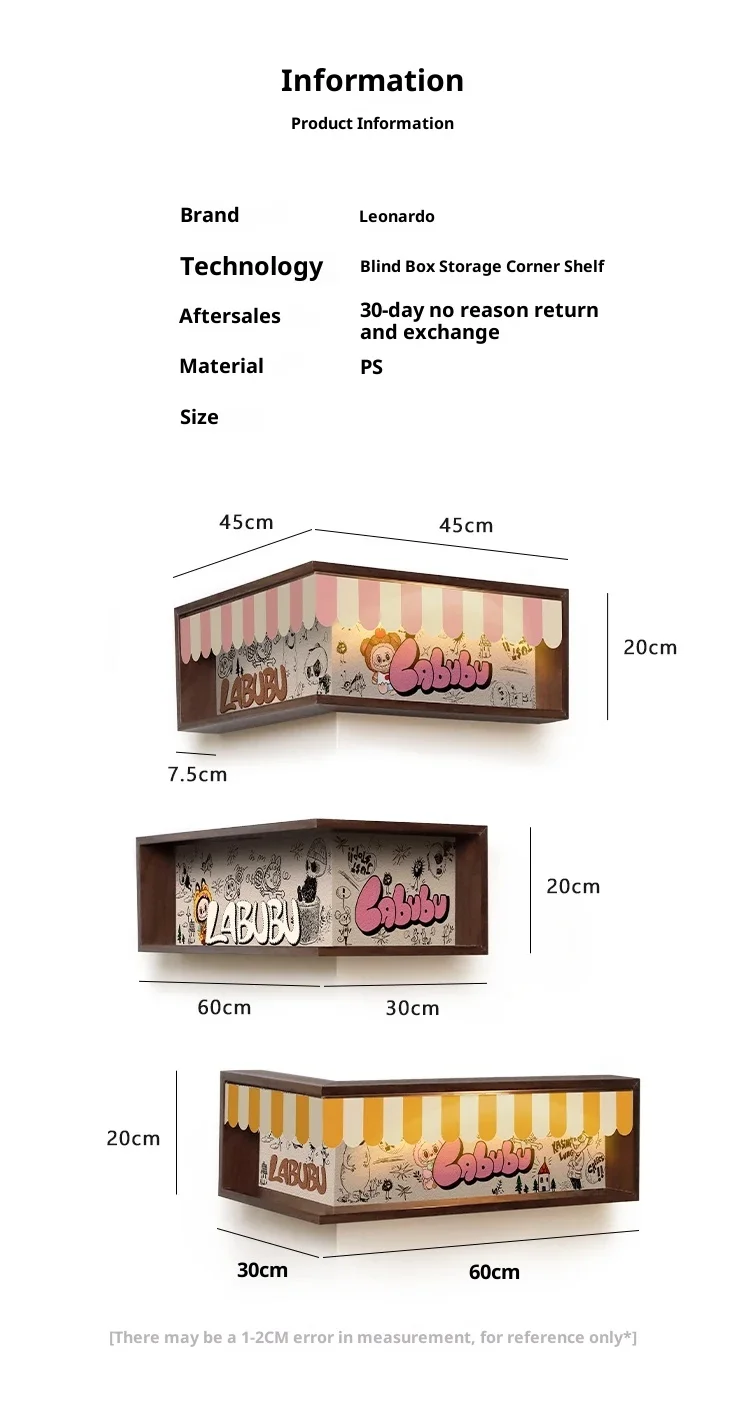 

Figure Cute Random Box Corner Display Rack,Blind Box Storage Display Rack, Wall-mounted Small Storage Box Without Punching