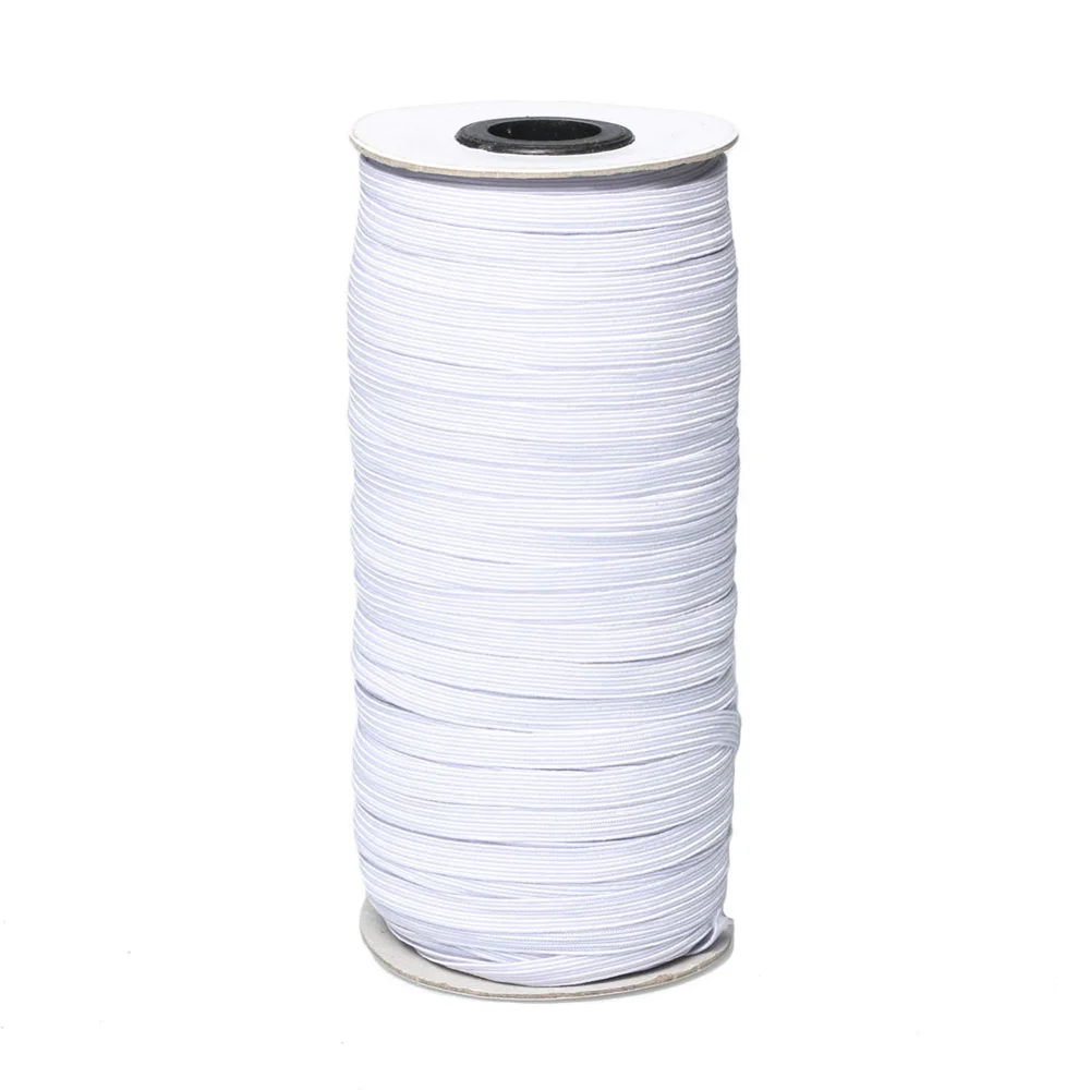 200Yards Spool Sewing Band Flat Elastic Cord White/Black DIY Handmade Sew Materials Elastic Band for for Sewing Craft DIY Mask