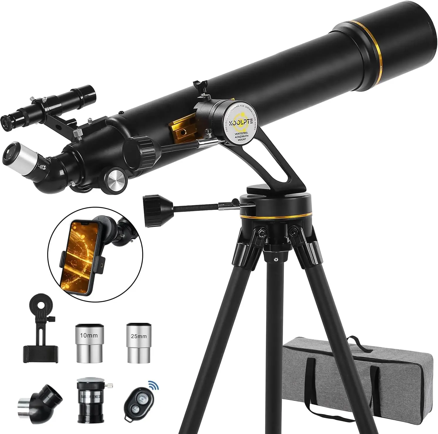 Telescope,90mm Aperture Mounting Base, Highly Adjustable Telescope, Ideal Telescope for Astronomers  Kids with Carrying Case