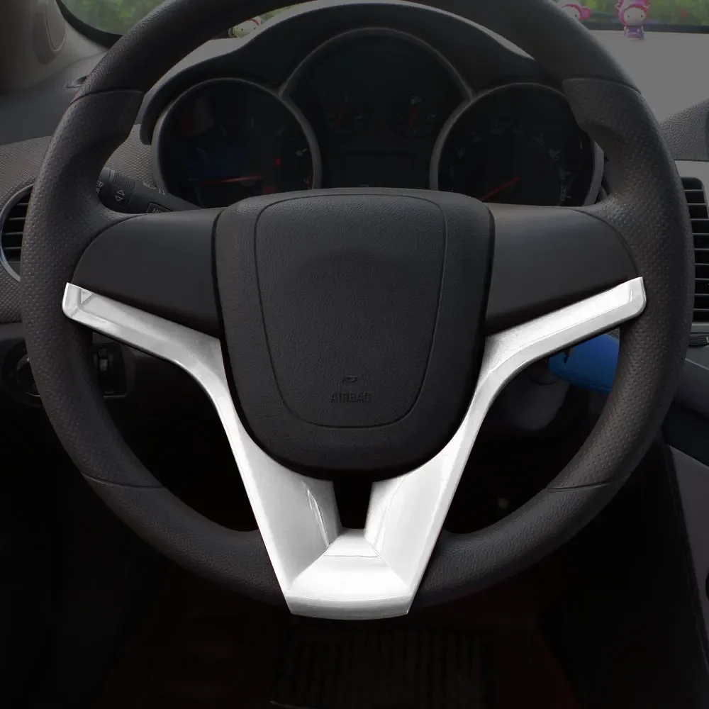 Car Accessories for Chevrolet Cruze Trax Tracker Sonic Car Styling Steering Wheel Chrome Trim Cover Insert Sticker