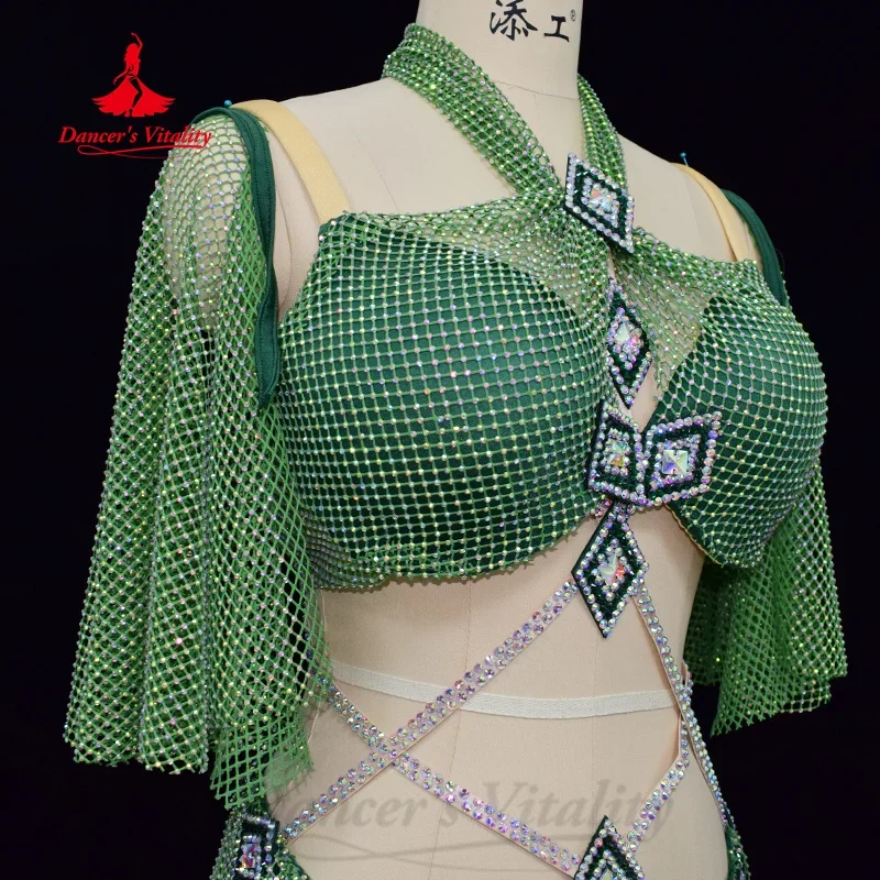 Belly Dance Costume Customization Luxury Diamond Sexy Mesh Dress Adult Children Oriental Dance Professional Performance Dresses