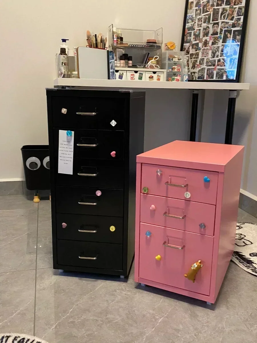 Ant Ya Black Discount Tin Cabinet Black Powder Bedside Cabinet Multi layered Classification Storage Cabinet Household Hot sales