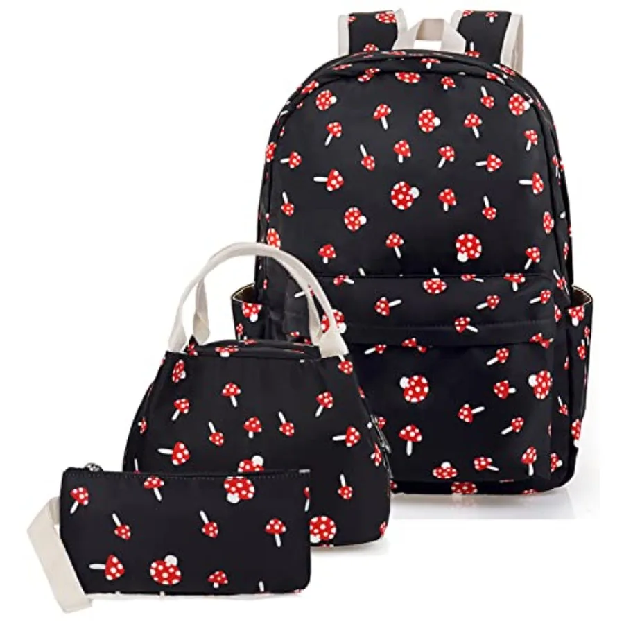 

School Bag 3-in-1 Bookbag Set Laptop Backpack Lunch Bag Pencil Case