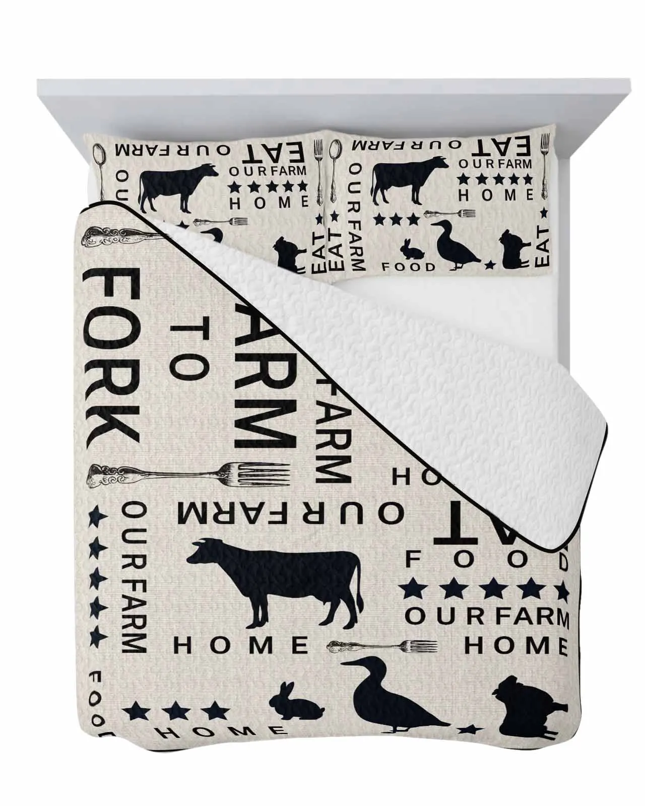 Silhouette Of Farm Animals Summer Cooling Quilt Air Condition Blanket Comfortable Lightweight Bedroom Thin Quilt