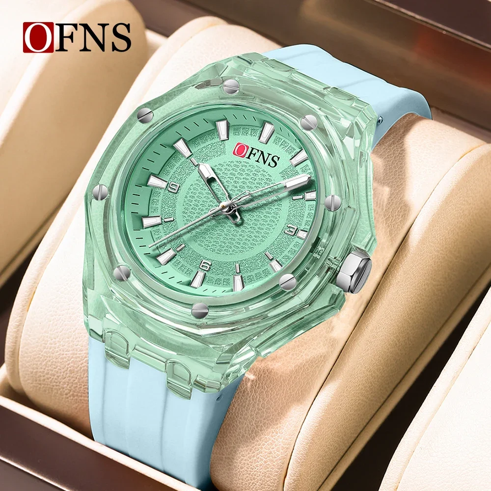 OFNS Top Brand 1608 New Women's Quartz Watch Sport Student Night Light Waterproof Simple Clock Casual Women's Watch 2024