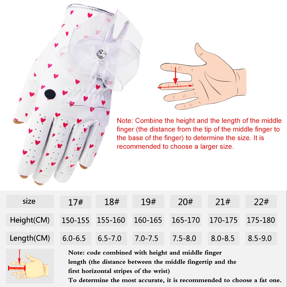 1Pair Women Golf Gloves Fingerless Soft Sport Gloves Ladies Girl Granules Anti-Skid Glove Left And Right Hand Elegant Mittens