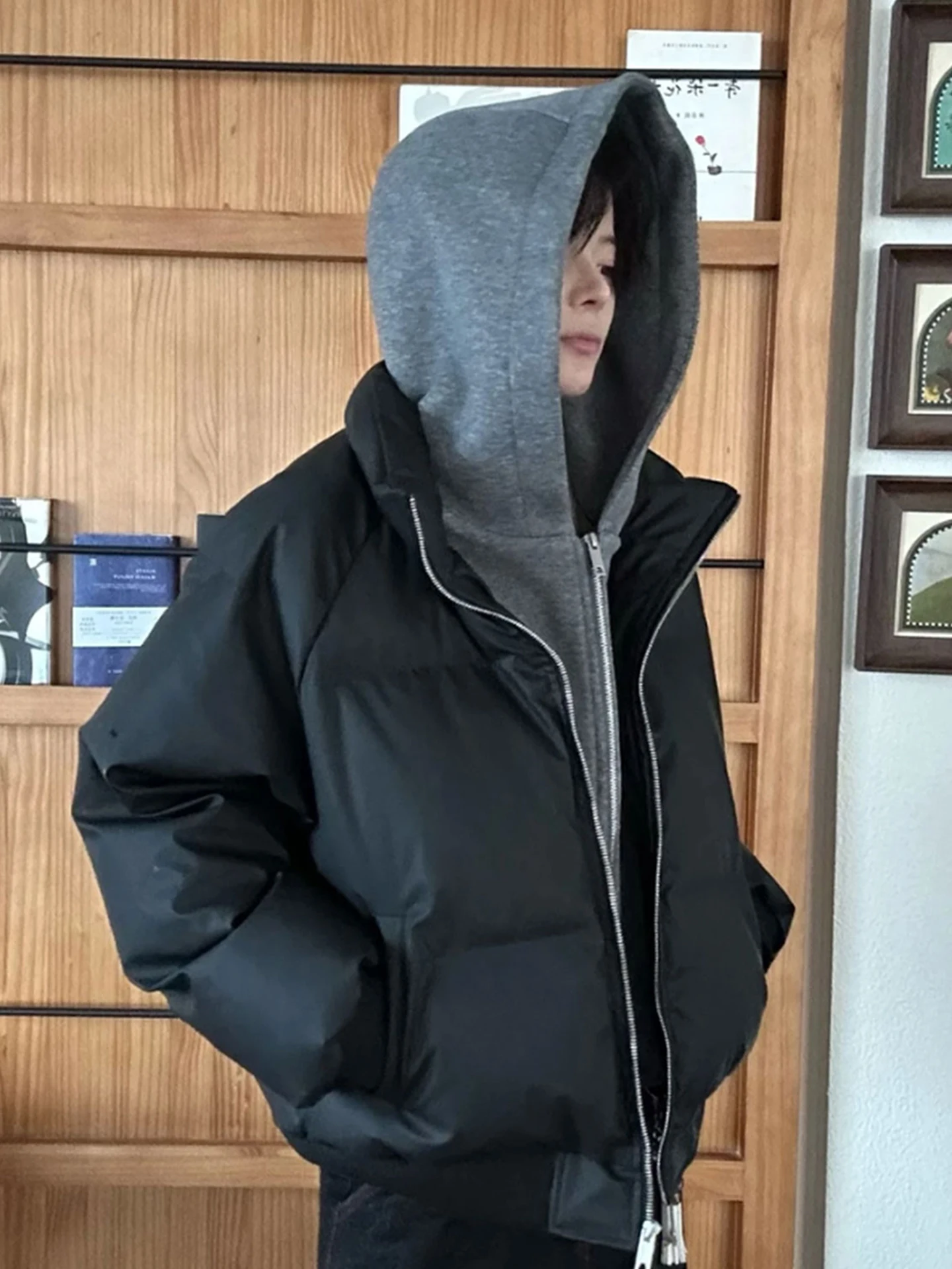 

Cleanfit Men's ort PU Leather Cotton Jaet Thiened Winter Coat Bread Sle Casual Warm Zipper Closure Color