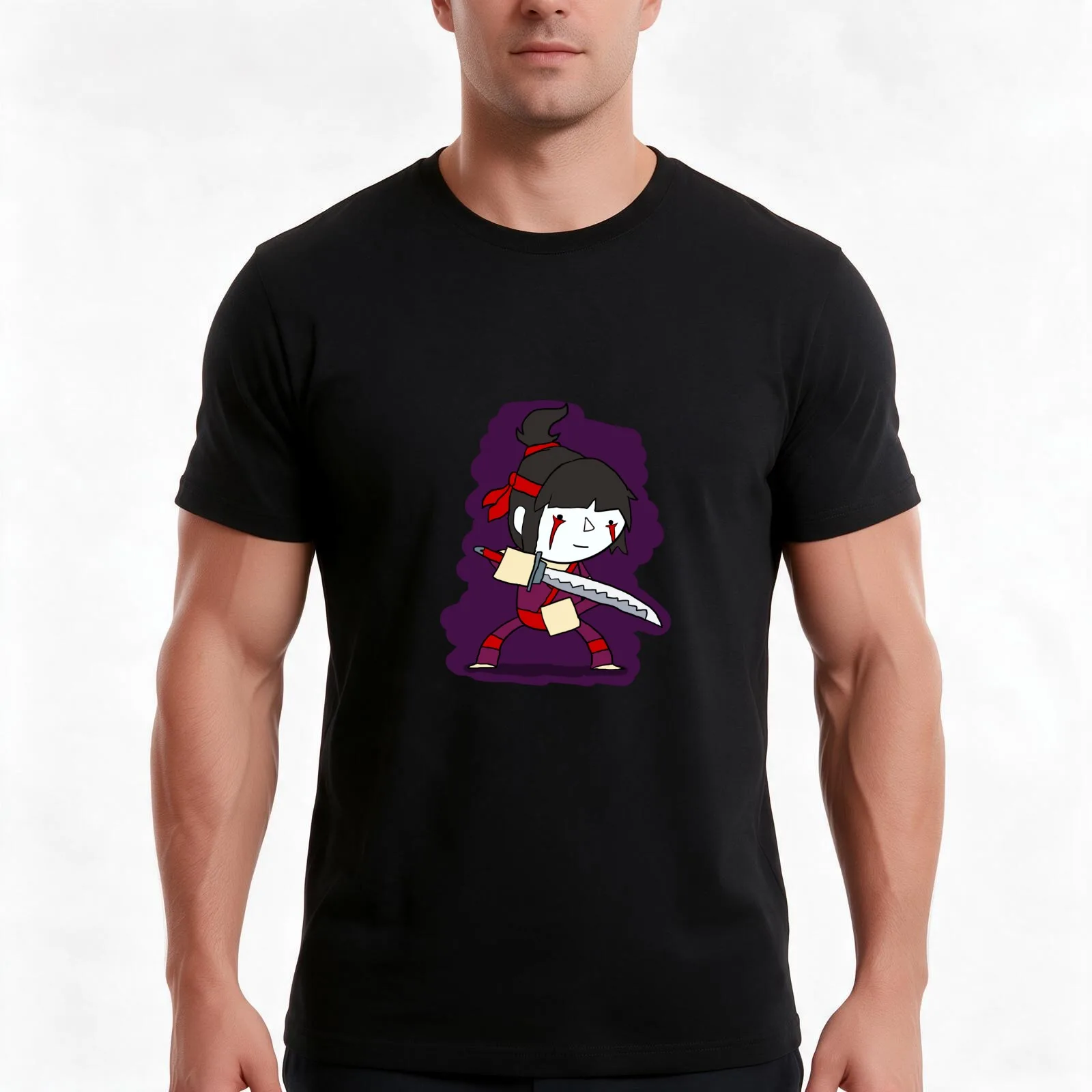 Brawlhalla - Hattori T-Shirt, Summer Casual Cotton Tee, Oversized Streetwear Tops, Vintage Graphic Print, Loose Fit Short Sleeve