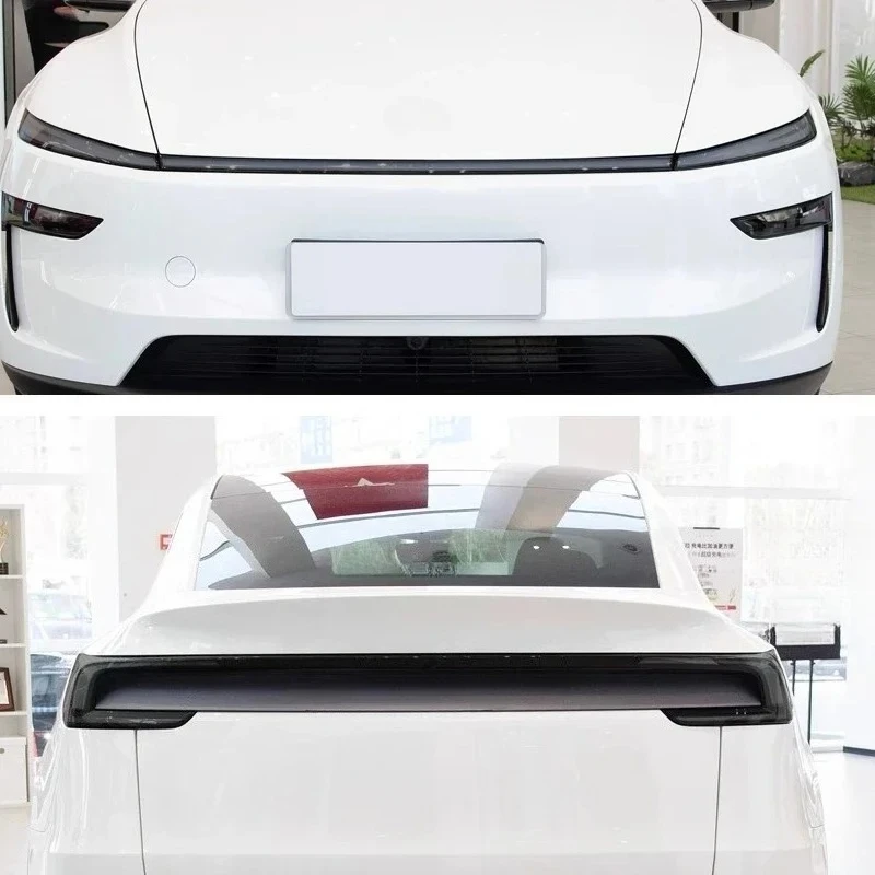 Headlamp Protective Film for Tesla Model Y Juniper 2025 Launch TPU Smoked Black Headlight Film Decor Car Accessories Stickers