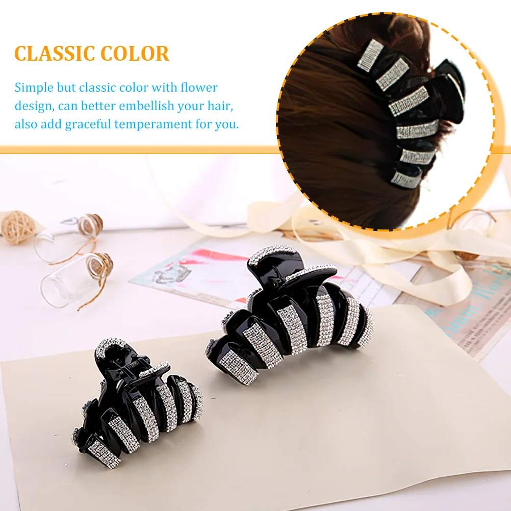 

Rhinestone Claw Clips For Thin for Women Black Thin Girls Claw Clips For Thick Hair Large Styling Hair Barrettes Thick