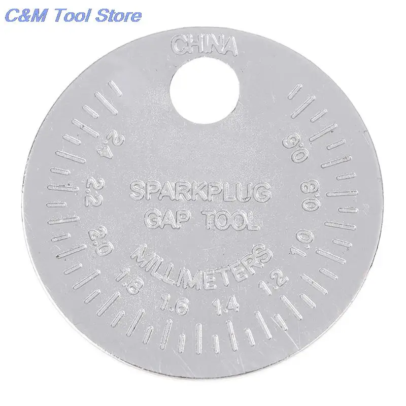 Hot Sale 1pc Coin- Type 0.6-2.4mm Spark Plug Gap Gauge Measurement Tool Range Spark Plug Gage Caliber Measuring Tool