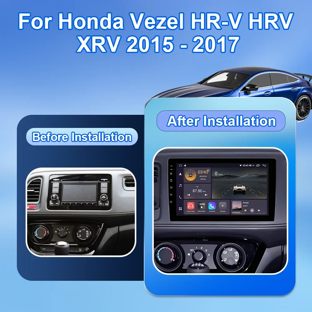 Android 16 For Honda Vezel HR V HRV XRV 2015 2016 2017 2018 2019 2020 Car Radio Multimedia Stereo Player GPS Navigation Carplay