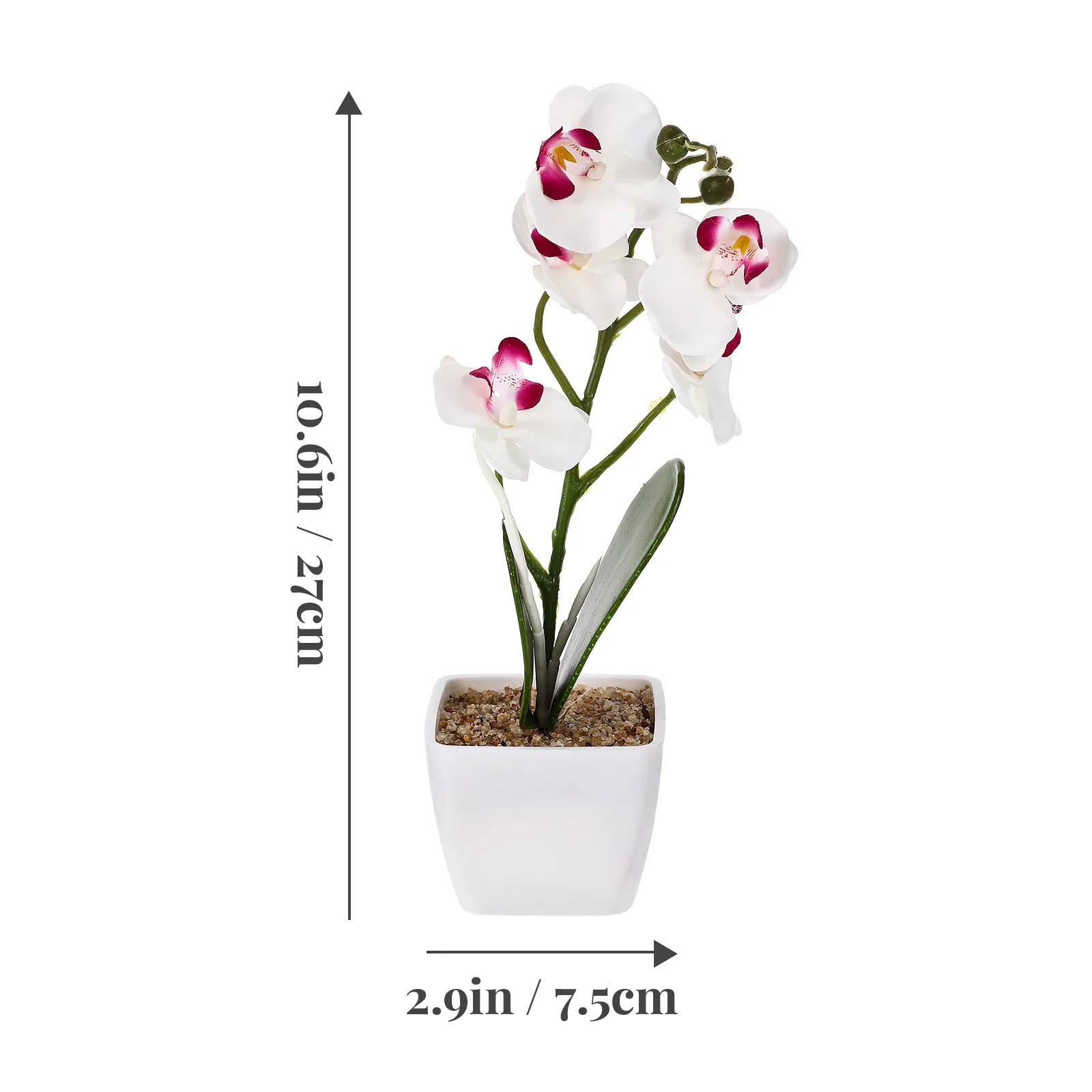 Home Realistic Artificial Simulated Phalaenopsis Faux Orchid Flowers Potted Lifelike Flowers Artificial Phalaenopsis In Pot