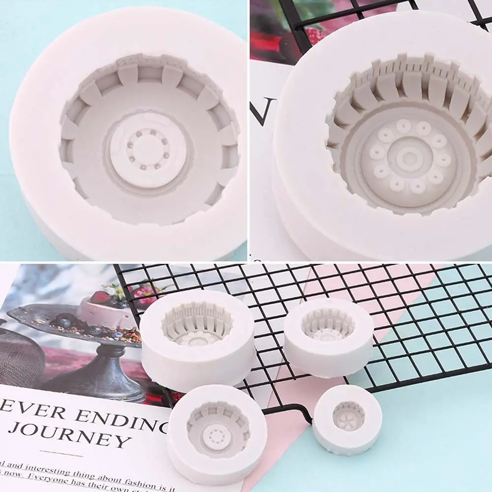 1/4Pcs Round Wheel Shape Cake Mold Multisize Silicone Candy Mould Fondant Making Accessories 3D Chocolate Bakeware