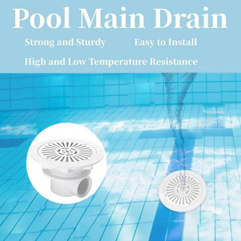 Swimming Pool Main Drain Cover, ABS Swimming Pool Main Drain Drain 2 Inch Inlet Drain, Pool Equipment Replacement Accessories