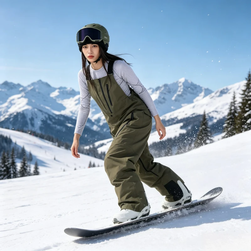 New Waterproof Windproof Ski Bib Pants Winter Warm Snowboard Baggy Overalls Men Women Loose Fit Outdoor Snow Trousers Sportswear