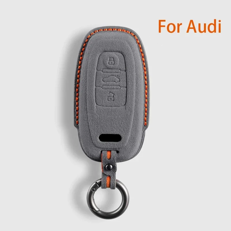 

Car Key Case Fob for AudiA6 A4 A5 A7 A8 C8 Q8 8S 8W Q7 B9 4M S5 S4 S7 D5 TT TTS TFSI E-Tron Suede Remote Car Key Case Shell