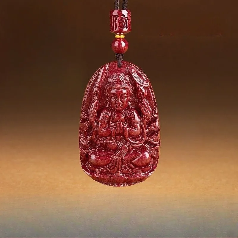 

Подвеска из натуральной необработанной руды киновари, универсальные украшения в этническом стиле