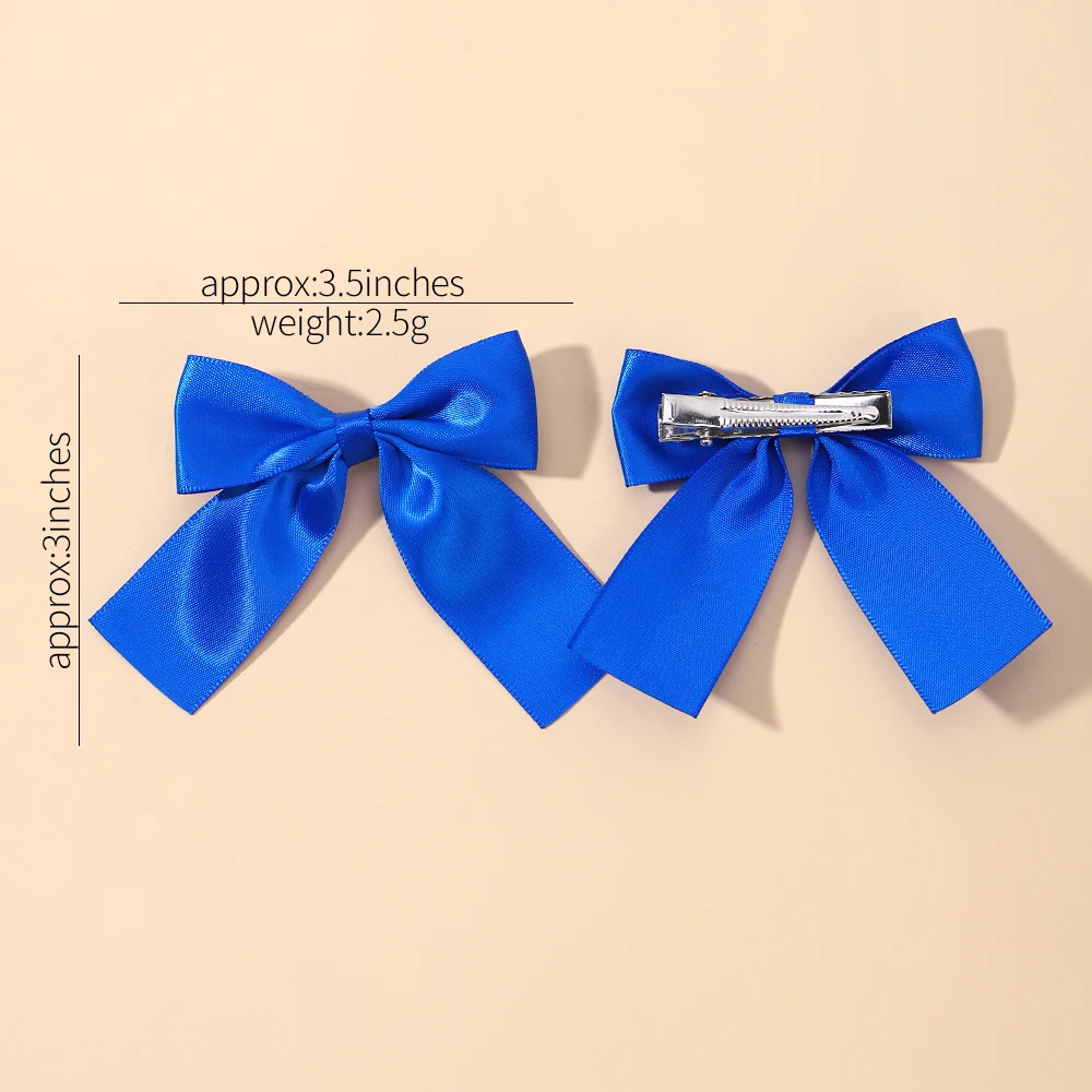 2Pcs Girl Cheer Up Bow Hairclips Delicate Ribbon Hairpins for Kids Hair Accessories 3.5inch Lovely Hair Pins Hairgripe Wholesale