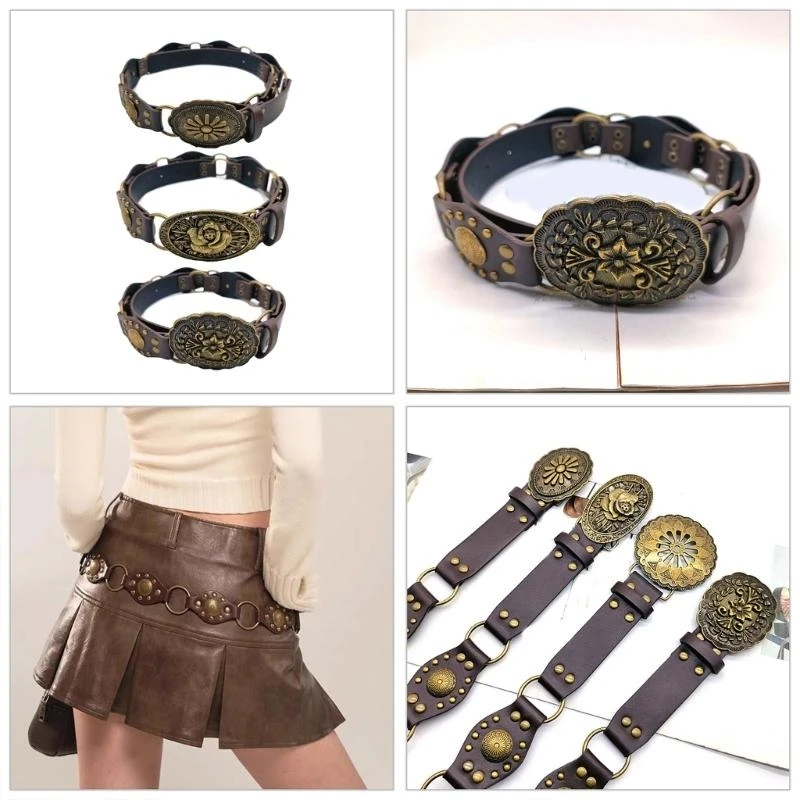 652f حزام الخصر الساخن فتاة y2k سلسلة مشبك محفورة #6