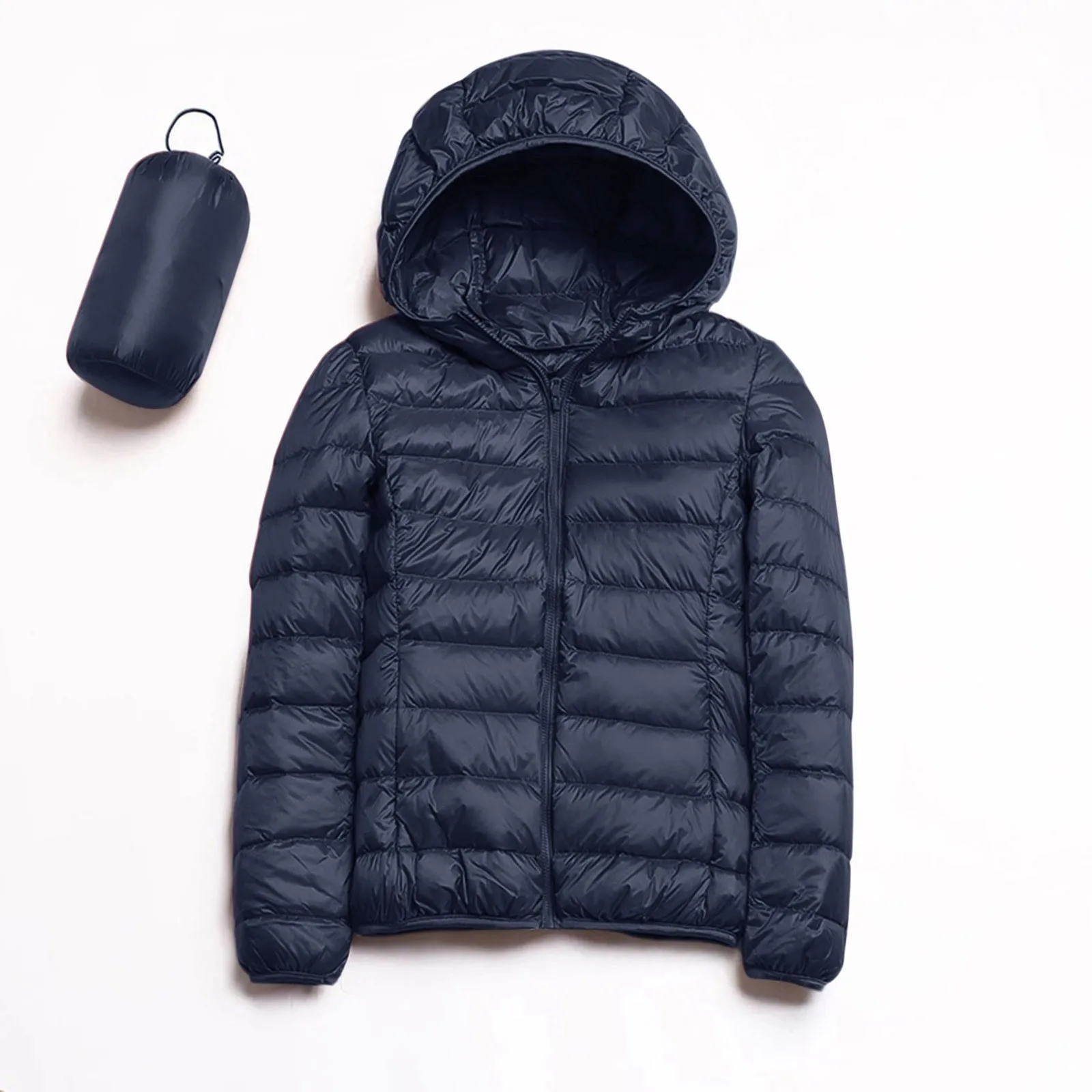 New Autumn Winter Women Ultralight Thin Slim Down Jacket White Duck Down Hooded Jackets Outerwear Female Portable Coat