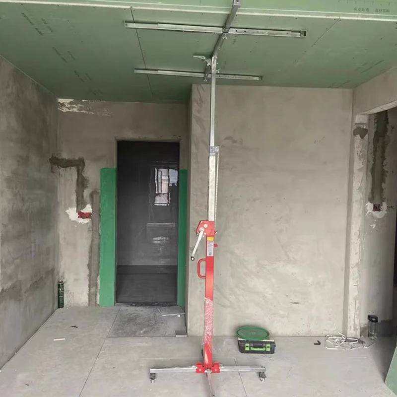 Hand Crank Chain Type Drywall Lifter Stable Labor Saving Mobile Elevator for Gypsum Board Ceiling Lamp Pro Installation Device
