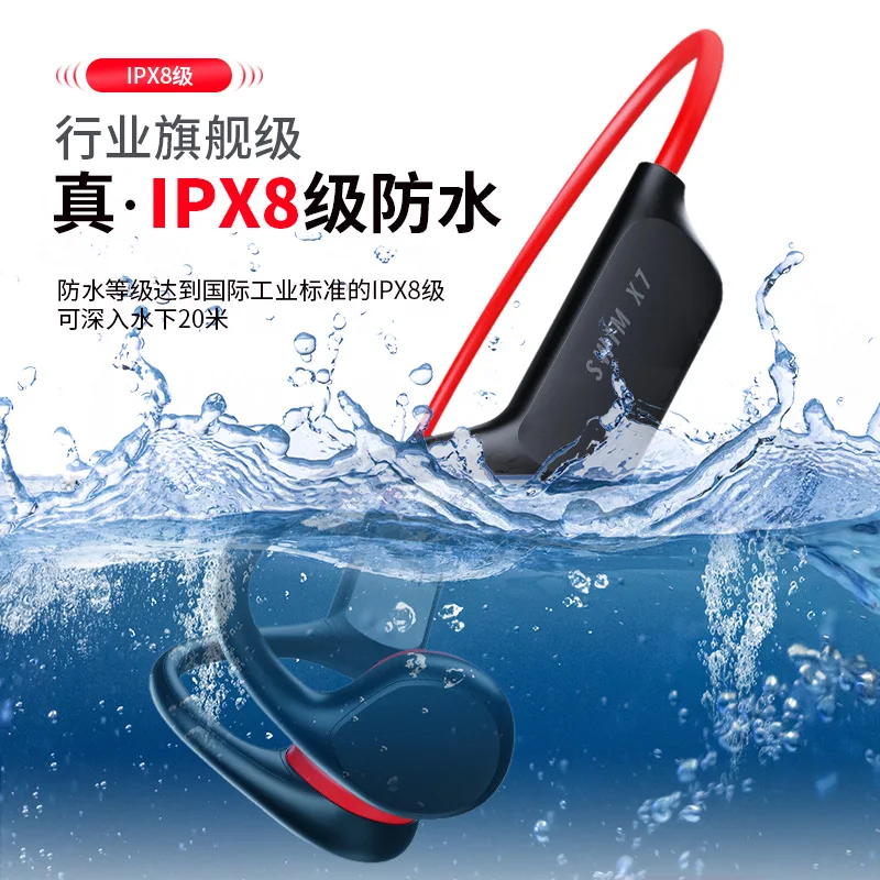 

2025 hot sale Manufacturer's violent new X7 bone conduction Bluetooth headset 32G memory waterproof call swimming running sports