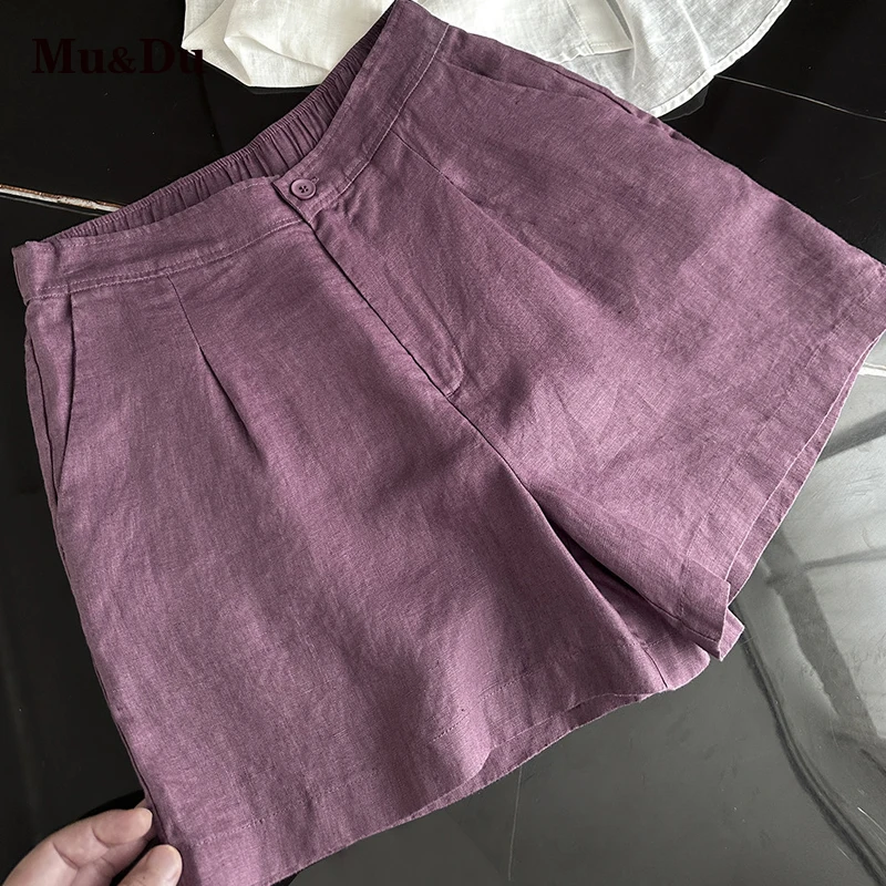 Women Cotton Linen Shorts 2026 New High Waist Casual Sports Shorts Female Solid Color Pocket Loose Beach Short Pants y2k shorts