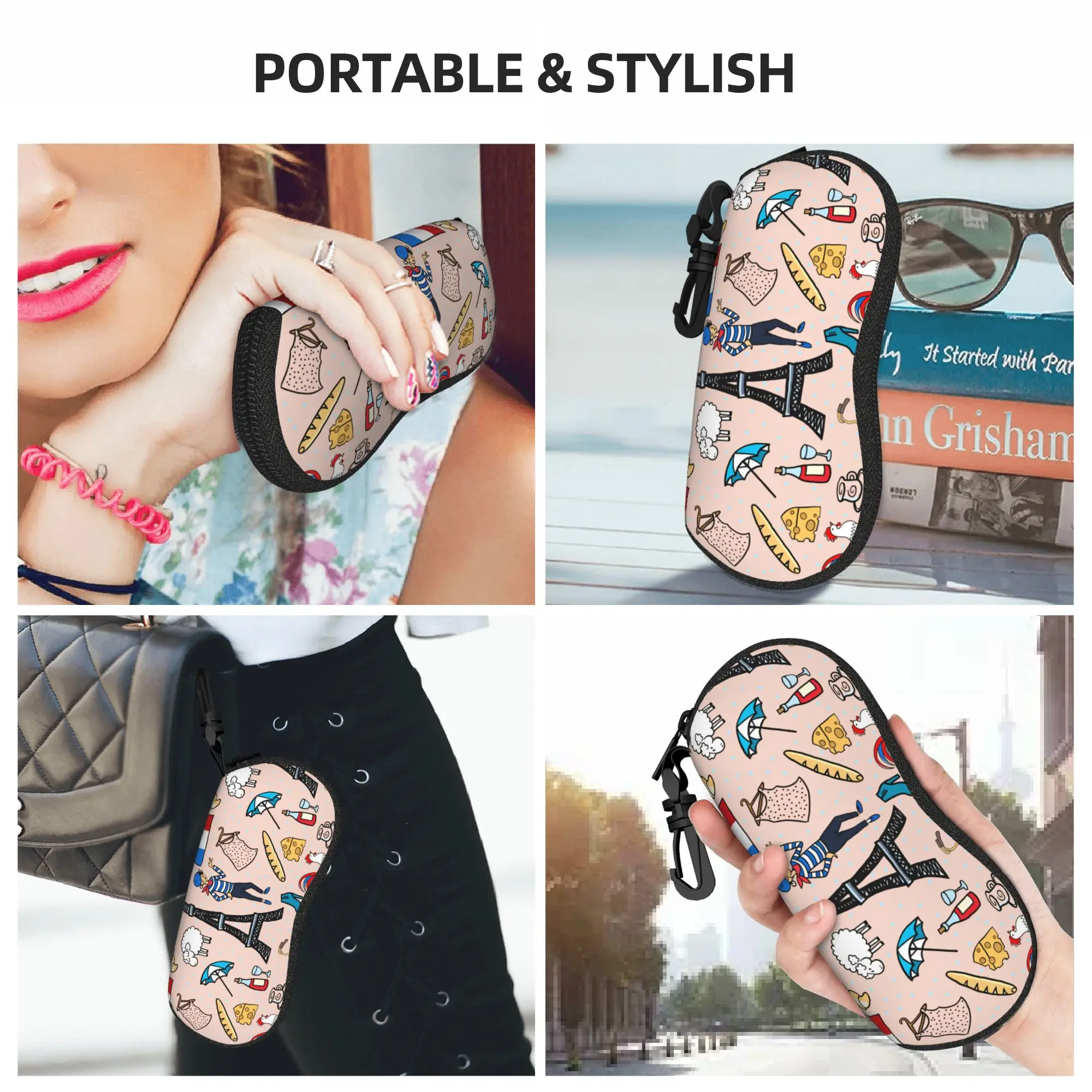 French Paris Glasses Case Male Female Fashion Sunglasses Case Cute Original Eyewear Accessory Convenient Eyeglass Cases Cover