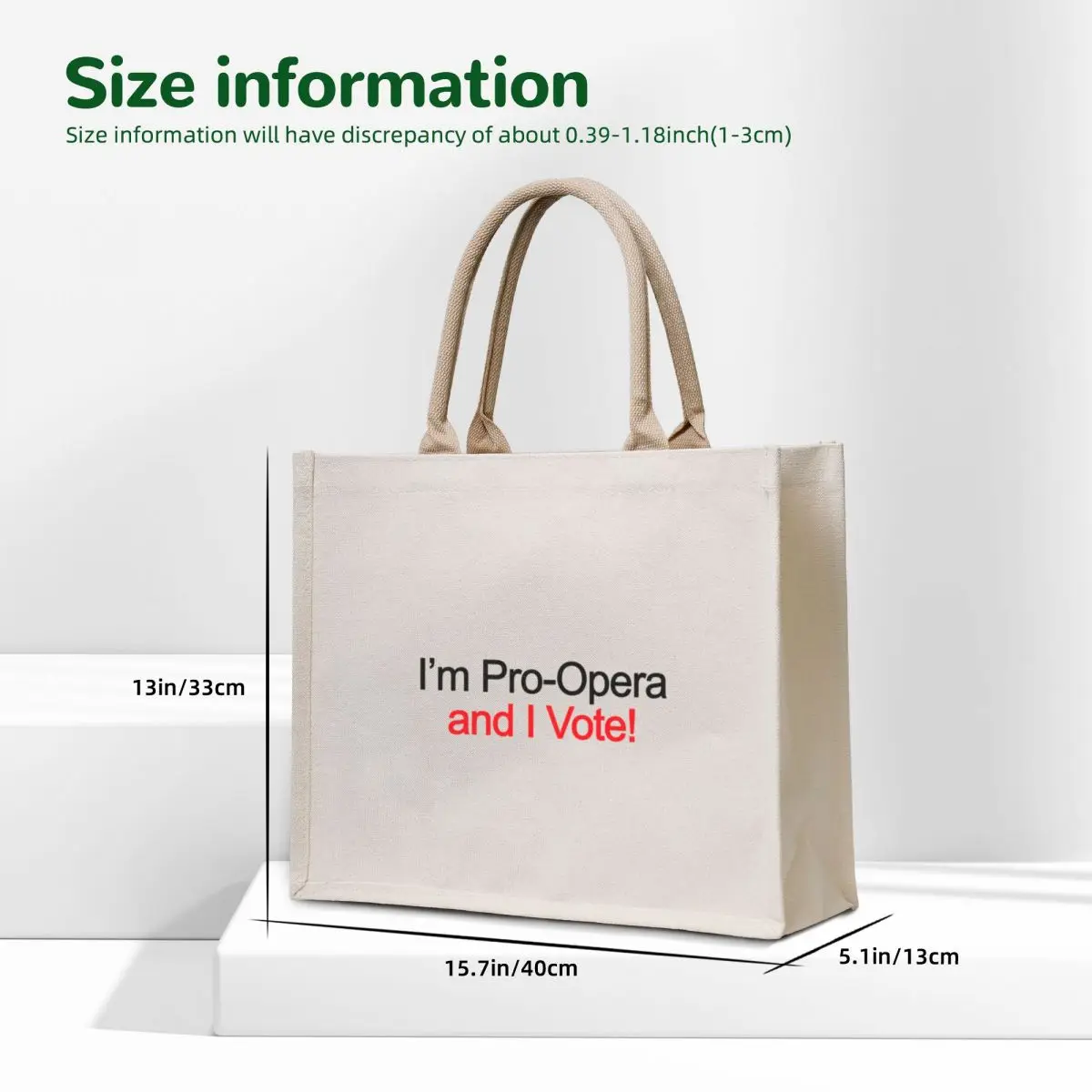 I'm pro opera and I vote! Tote Bag hand bag ladies university Customizable bags men
