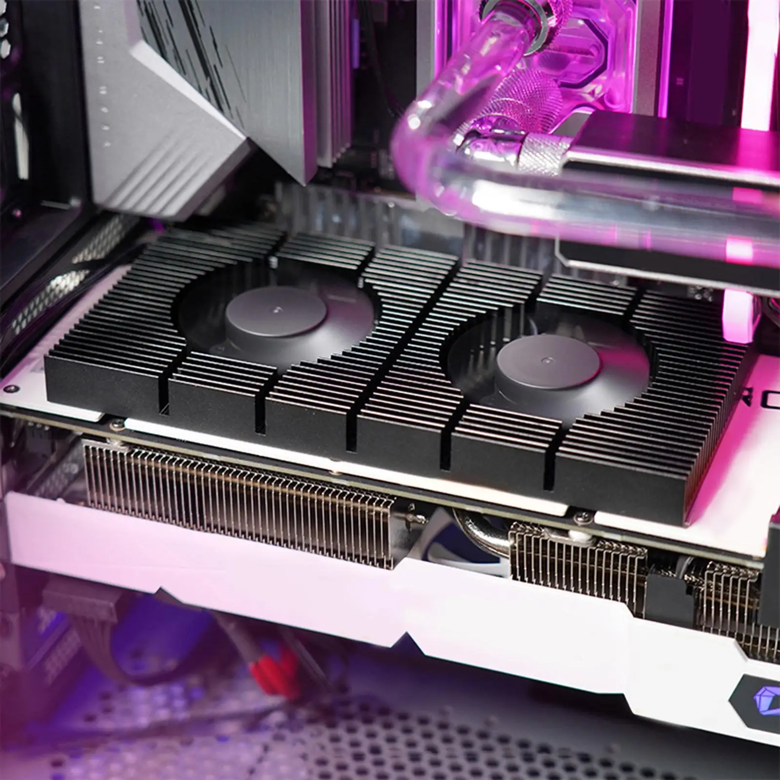 Graphic Card Backplane Cooler Heatsink W/Dual Fan Memory Cooling Fans for RTX 3090 3080 3070