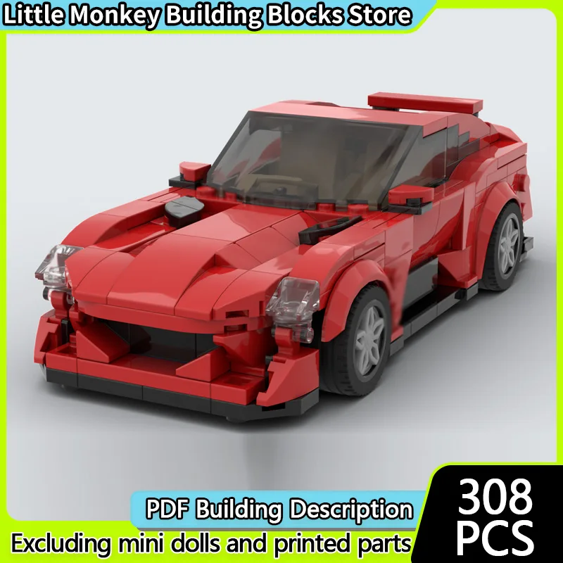 

Speed Racing Car Model MOC Building Bricks Red Light Sports Car Modular Technology Children Holiday Gifts Assemble Toys Suit