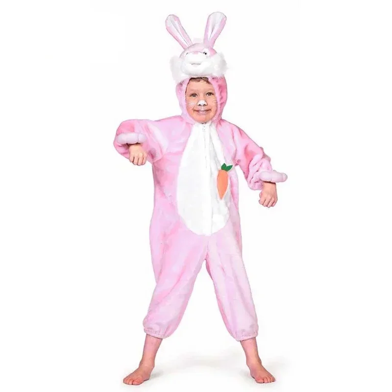 

2024 new arrival unisex cute boy bunny jumpsuit fancy dress girl pink rabbit costume for child