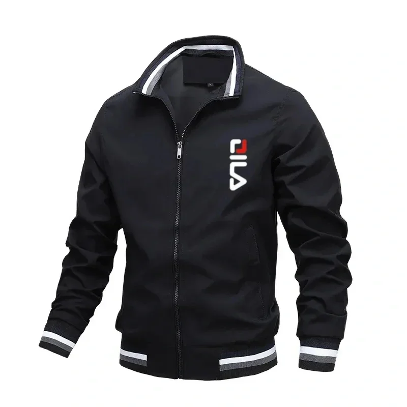 

spring and autumn men's standing collar casual zipper business jacket outdoor sports jacket waterproof and windproof solid color